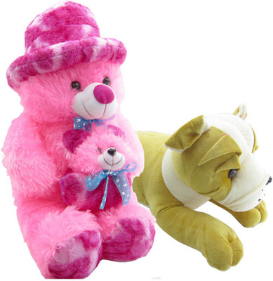 Gift Decor Shop Soft Toy Teddy Bear (Pink, 60 cm) Mother Combo with Soft Toy Bull Dog for Kids (Multi, 17 cm) - 60 cm(Multicolor)
Gift Decor Shop Soft Toy Teddy Bear (Pink, 60 cm) Mother Combo with Soft Toy Bull Dog for Kids (Multi, 17 cm) - 60 cm(Multicolor)