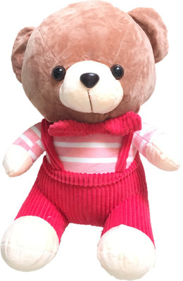 CREATIVEVILLA CUTE PINK BOW TSHIRT TEDDY BEAR STUFFED PLUSH SOFT TOY - 36 cm(Multicolor)