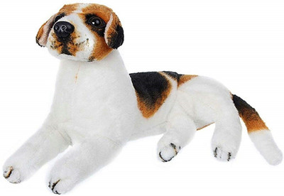 CREATIVEVILLA CUTE WHITE DOG STUFFED PLUSH SOFT TOY - 32 cm(Multicolor)