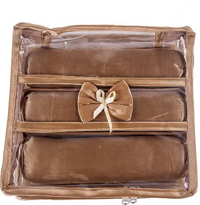 BW Vanity Box 3 Roll Bangle Storage Vanity Box(Gold)