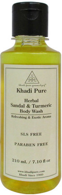 Khadi Pure Herbal Sandal & Turmeric Body Wash SLS-Paraben Free(210 ml)