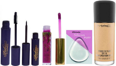 Ultimate Silicon Puff With Mac Studio Fix Liquid Foundation & Padma Eyeliner & Mascara, Kylie Birthday Edition Liquid Lip Gloss(Set of 5)
Ultimate Silicon Puff With Mac Studio Fix Liquid Foundation & Padma Eyeliner & Mascara, Kylie Birthday Edition Liquid Lip Gloss(Set of 5)