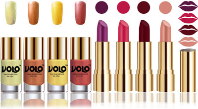 Volo Perfect Combo of Ultra Shine Nail Polish and Velvet Matte Lipsticks(Set of 8)
Volo Perfect Combo of Ultra Shine Nail Polish and Velvet Matte Lipsticks(Set of 8)
