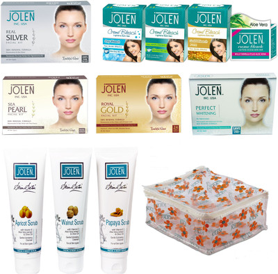 Jolen Facial Kits And Daily Essential Combo(Set of 12)