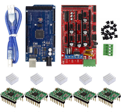 TECHNOLOGYBAZAR RAMPS 1.4 + Mega 2560 + 5pcs A4988 for RepRap Prusa i3 Micro Controller Board Electronic Hobby Kit
TECHNOLOGYBAZAR RAMPS 1.4 + Mega 2560 + 5pcs A4988 for RepRap Prusa i3 Micro Controller Board Electronic Hobby Kit