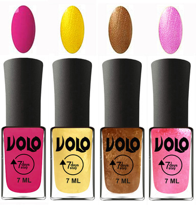 Volo Ultra Lasting HD Shine Awesome Nail Paint Combo Magnta, Metallic Light Golden, Metallic Dark Golden, Metallic Pink(Pack of 4)
Volo Ultra Lasting HD Shine Awesome Nail Paint Combo Magnta, Metallic Light Golden, Metallic Dark Golden, Metallic Pink(Pack of 4)