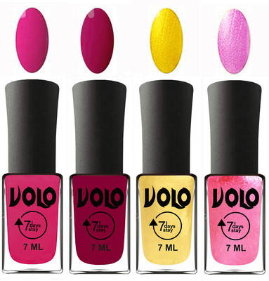 Volo Ultra Lasting HD Shine Awesome Nail Paint Combo Magnta, Magnta, Metallic Light Golden, Metallic Pink(Pack of 4)
Volo Ultra Lasting HD Shine Awesome Nail Paint Combo Magnta, Magnta, Metallic Light Golden, Metallic Pink(Pack of 4)