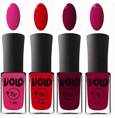 Volo Ultra Lasting HD Shine Awesome Nail Paint Combo Magnta, Blood Red, Wine Maroon, Redish Orange(Pack of 4)
Volo Ultra Lasting HD Shine Awesome Nail Paint Combo Magnta, Blood Red, Wine Maroon, Redish Orange(Pack of 4)