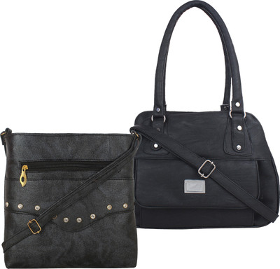 Element Cart Women Evening/Party, Casual Black PU Sling Bag