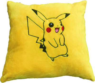 CREATIVEVILLA STUFFED SOFT YELLOW PIKACHU CUSHION - 35 cm(Multicolor)