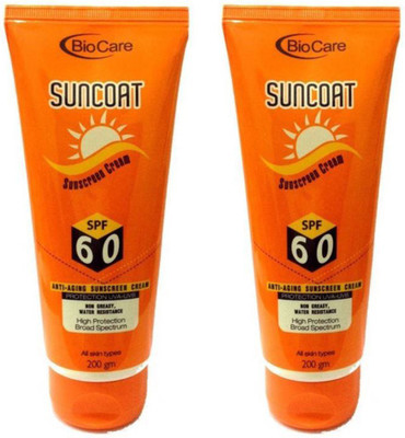 Biocare Suncoat SPF 60 Anti-Aging Sunscreen Cream - SPF 60 PA++ (200 g) - SPF 60 PA++(400 g)