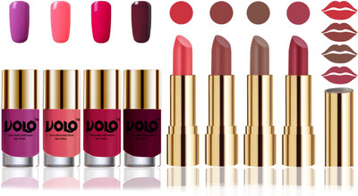 Volo Perfect Combo of Ultra Shine Nail Polish and Velvet Matte Lipsticks(Set of 8)
Volo Perfect Combo of Ultra Shine Nail Polish and Velvet Matte Lipsticks(Set of 8)