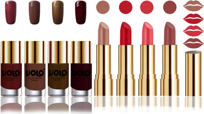 Volo Perfect Combo of Ultra Shine Nail Polish and Velvet Matte Lipsticks(Set of 8)
Volo Perfect Combo of Ultra Shine Nail Polish and Velvet Matte Lipsticks(Set of 8)