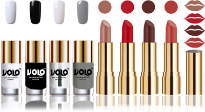 Volo Perfect Combo of Ultra Shine Nail Polish and Velvet Matte Lipsticks(Set of 8)
Volo Perfect Combo of Ultra Shine Nail Polish and Velvet Matte Lipsticks(Set of 8)
