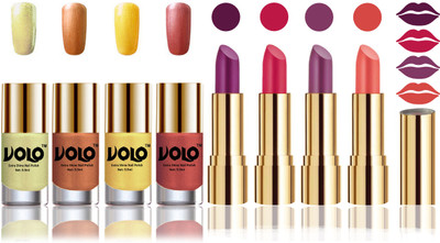 Volo Perfect Combo of Ultra Shine Nail Polish and Velvet Matte Lipsticks(Set of 8)
Volo Perfect Combo of Ultra Shine Nail Polish and Velvet Matte Lipsticks(Set of 8)