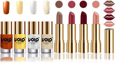 Volo Perfect Combo of Ultra Shine Nail Polish and Velvet Matte Lipsticks(Set of 8)
Volo Perfect Combo of Ultra Shine Nail Polish and Velvet Matte Lipsticks(Set of 8)