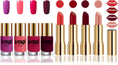 Volo Perfect Combo of Ultra Shine Nail Polish and Velvet Matte Lipsticks(Set of 8)
Volo Perfect Combo of Ultra Shine Nail Polish and Velvet Matte Lipsticks(Set of 8)