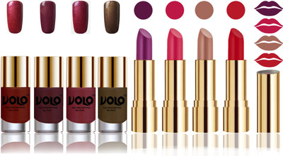 Volo Perfect Combo of Ultra Shine Nail Polish and Velvet Matte Lipsticks(Set of 8)
Volo Perfect Combo of Ultra Shine Nail Polish and Velvet Matte Lipsticks(Set of 8)