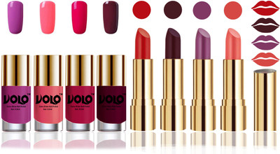 Volo Perfect Combo of Ultra Shine Nail Polish and Velvet Matte Lipsticks(Set of 8)
Volo Perfect Combo of Ultra Shine Nail Polish and Velvet Matte Lipsticks(Set of 8)