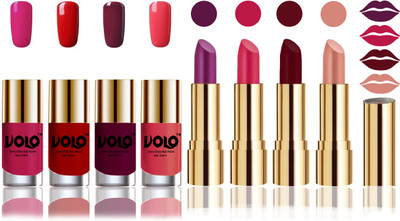 Volo Perfect Combo of Ultra Shine Nail Polish and Velvet Matte Lipsticks(Set of 8)
Volo Perfect Combo of Ultra Shine Nail Polish and Velvet Matte Lipsticks(Set of 8)