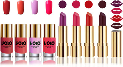 Volo Perfect Combo of Ultra Shine Nail Polish and Velvet Matte Lipsticks(Set of 8)
Volo Perfect Combo of Ultra Shine Nail Polish and Velvet Matte Lipsticks(Set of 8)