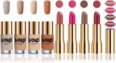 Volo Perfect Combo of Ultra Shine Nail Polish and Velvet Matte Lipsticks(Set of 8)
Volo Perfect Combo of Ultra Shine Nail Polish and Velvet Matte Lipsticks(Set of 8)