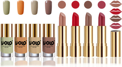 Volo Perfect Combo of Ultra Shine Nail Polish and Velvet Matte Lipsticks(Set of 8)
Volo Perfect Combo of Ultra Shine Nail Polish and Velvet Matte Lipsticks(Set of 8)