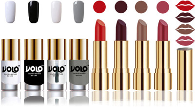 Volo Perfect Combo of Ultra Shine Nail Polish and Velvet Matte Lipsticks(Set of 8)
Volo Perfect Combo of Ultra Shine Nail Polish and Velvet Matte Lipsticks(Set of 8)