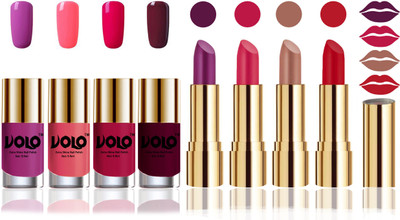 Volo Perfect Combo of Ultra Shine Nail Polish and Velvet Matte Lipsticks(Set of 8)
Volo Perfect Combo of Ultra Shine Nail Polish and Velvet Matte Lipsticks(Set of 8)