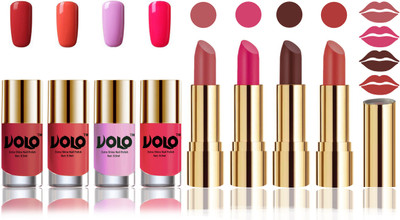 Volo Perfect Combo of Ultra Shine Nail Polish and Velvet Matte Lipsticks(Set of 8)
Volo Perfect Combo of Ultra Shine Nail Polish and Velvet Matte Lipsticks(Set of 8)