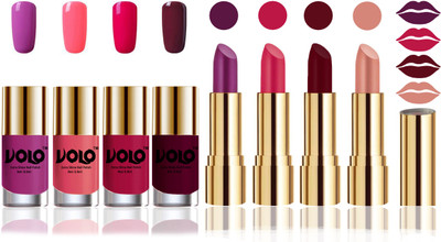 Volo Perfect Combo of Ultra Shine Nail Polish and Velvet Matte Lipsticks(Set of 8)
Volo Perfect Combo of Ultra Shine Nail Polish and Velvet Matte Lipsticks(Set of 8)