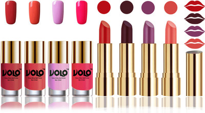 Volo Perfect Combo of Ultra Shine Nail Polish and Velvet Matte Lipsticks(Set of 8)
Volo Perfect Combo of Ultra Shine Nail Polish and Velvet Matte Lipsticks(Set of 8)