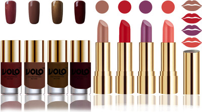 Volo Perfect Combo of Ultra Shine Nail Polish and Velvet Matte Lipsticks(Set of 8)
Volo Perfect Combo of Ultra Shine Nail Polish and Velvet Matte Lipsticks(Set of 8)