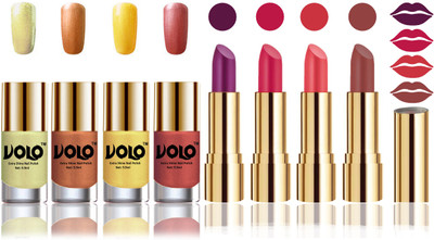 Volo Perfect Combo of Ultra Shine Nail Polish and Velvet Matte Lipsticks(Set of 8)
Volo Perfect Combo of Ultra Shine Nail Polish and Velvet Matte Lipsticks(Set of 8)