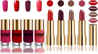 Volo Perfect Combo of Ultra Shine Nail Polish and Velvet Matte Lipsticks(Set of 8)
Volo Perfect Combo of Ultra Shine Nail Polish and Velvet Matte Lipsticks(Set of 8)