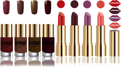 Volo Perfect Combo of Ultra Shine Nail Polish and Velvet Matte Lipsticks(Set of 8)
Volo Perfect Combo of Ultra Shine Nail Polish and Velvet Matte Lipsticks(Set of 8)
