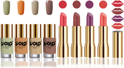 Volo Perfect Combo of Ultra Shine Nail Polish and Velvet Matte Lipsticks(Set of 8)
Volo Perfect Combo of Ultra Shine Nail Polish and Velvet Matte Lipsticks(Set of 8)