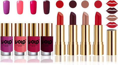 Volo Perfect Combo of Ultra Shine Nail Polish and Velvet Matte Lipsticks(Set of 8)
Volo Perfect Combo of Ultra Shine Nail Polish and Velvet Matte Lipsticks(Set of 8)