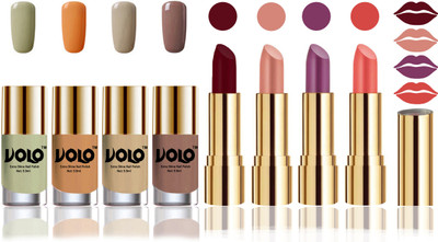 Volo Perfect Combo of Ultra Shine Nail Polish and Velvet Matte Lipsticks(Set of 8)
Volo Perfect Combo of Ultra Shine Nail Polish and Velvet Matte Lipsticks(Set of 8)