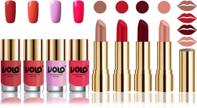 Volo Perfect Combo of Ultra Shine Nail Polish and Velvet Matte Lipsticks(Set of 8)
Volo Perfect Combo of Ultra Shine Nail Polish and Velvet Matte Lipsticks(Set of 8)