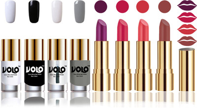 Volo Perfect Combo of Ultra Shine Nail Polish and Velvet Matte Lipsticks(Set of 8)
Volo Perfect Combo of Ultra Shine Nail Polish and Velvet Matte Lipsticks(Set of 8)