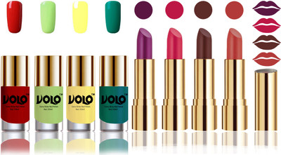 Volo Perfect Combo of Ultra Shine Nail Polish and Velvet Matte Lipsticks(Set of 8)
Volo Perfect Combo of Ultra Shine Nail Polish and Velvet Matte Lipsticks(Set of 8)