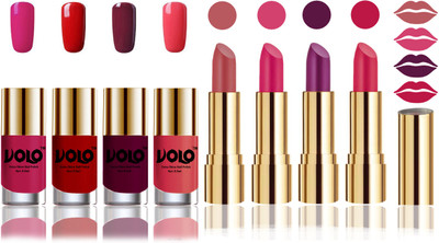 Volo Perfect Combo of Ultra Shine Nail Polish and Velvet Matte Lipsticks(Set of 8)
Volo Perfect Combo of Ultra Shine Nail Polish and Velvet Matte Lipsticks(Set of 8)