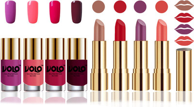 Volo Perfect Combo of Ultra Shine Nail Polish and Velvet Matte Lipsticks(Set of 8)
Volo Perfect Combo of Ultra Shine Nail Polish and Velvet Matte Lipsticks(Set of 8)