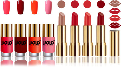 Volo Perfect Combo of Ultra Shine Nail Polish and Velvet Matte Lipsticks(Set of 8)
Volo Perfect Combo of Ultra Shine Nail Polish and Velvet Matte Lipsticks(Set of 8)