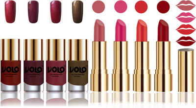 Volo Perfect Combo of Ultra Shine Nail Polish and Velvet Matte Lipsticks(Set of 8)
Volo Perfect Combo of Ultra Shine Nail Polish and Velvet Matte Lipsticks(Set of 8)