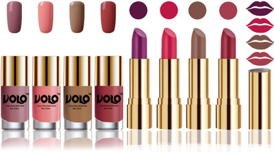 Volo Perfect Combo of Ultra Shine Nail Polish and Velvet Matte Lipsticks(Set of 8)
Volo Perfect Combo of Ultra Shine Nail Polish and Velvet Matte Lipsticks(Set of 8)