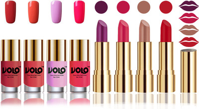 Volo Perfect Combo of Ultra Shine Nail Polish and Velvet Matte Lipsticks(Set of 8)
Volo Perfect Combo of Ultra Shine Nail Polish and Velvet Matte Lipsticks(Set of 8)