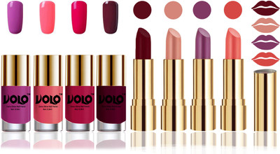 Volo Perfect Combo of Ultra Shine Nail Polish and Velvet Matte Lipsticks(Set of 8)
Volo Perfect Combo of Ultra Shine Nail Polish and Velvet Matte Lipsticks(Set of 8)