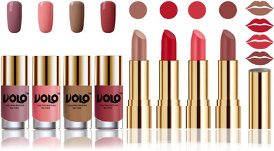 Volo Perfect Combo of Ultra Shine Nail Polish and Velvet Matte Lipsticks(Set of 8)
Volo Perfect Combo of Ultra Shine Nail Polish and Velvet Matte Lipsticks(Set of 8)